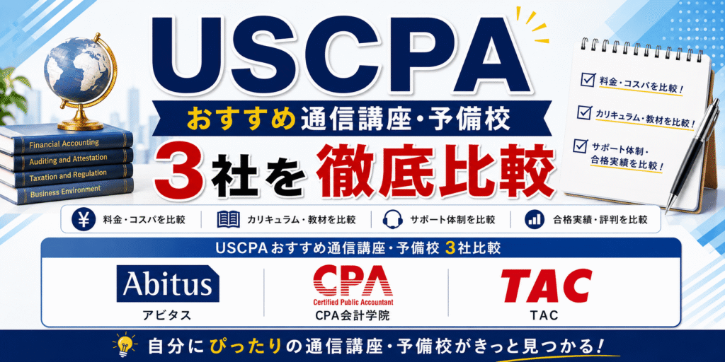 USCPAおすすめ予備校3社を徹底比較