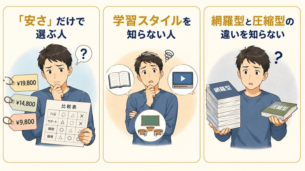 社労士おすすめ通信講座・予備校選びで失敗する人の特徴