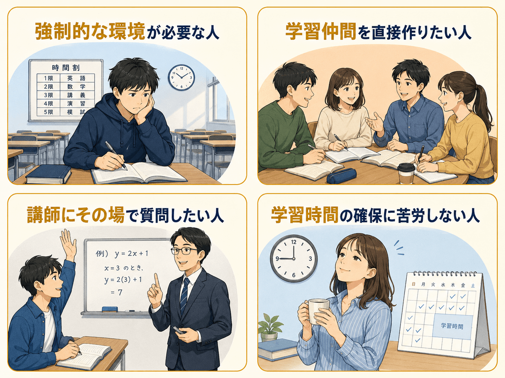 通信講座ではなく、通学予備校にすべきおすすめな社労士受験生とは?