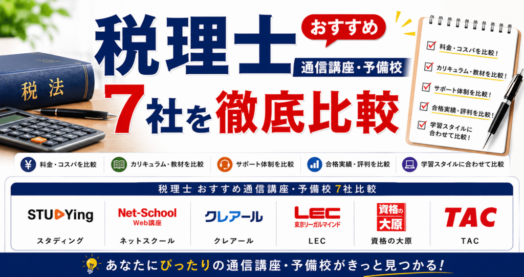 税理士おすすめ通信講座・予備校6社を徹底比較