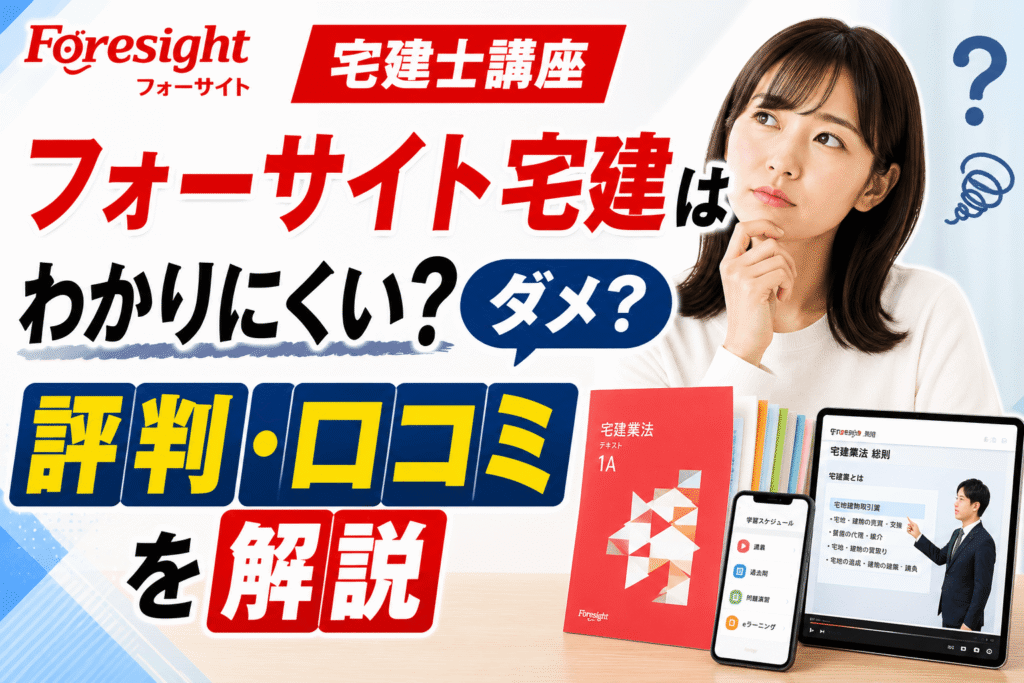 フォーサイト宅建はわかりにくい？ダメ？評判・口コミを解説