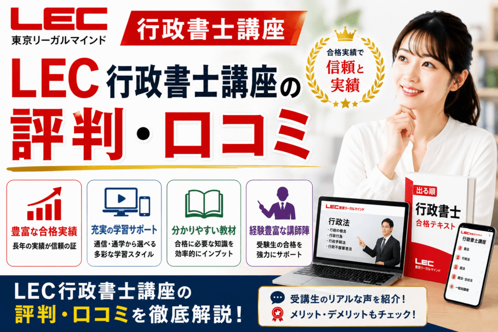 LEC行政書士講座の評判・口コミ