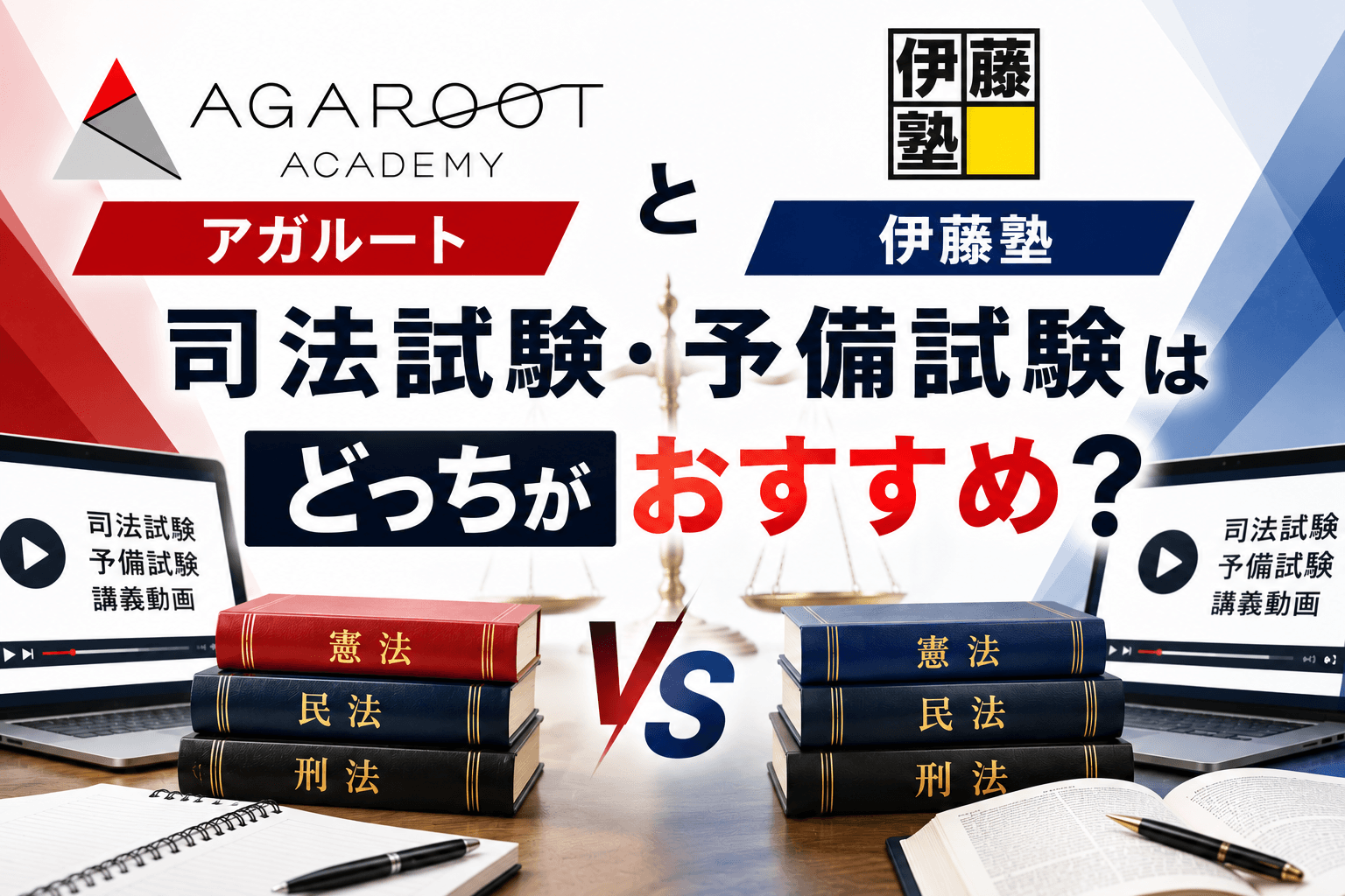 アガルートと伊藤塾の司法試験・予備試験はどっちがおすすめ?